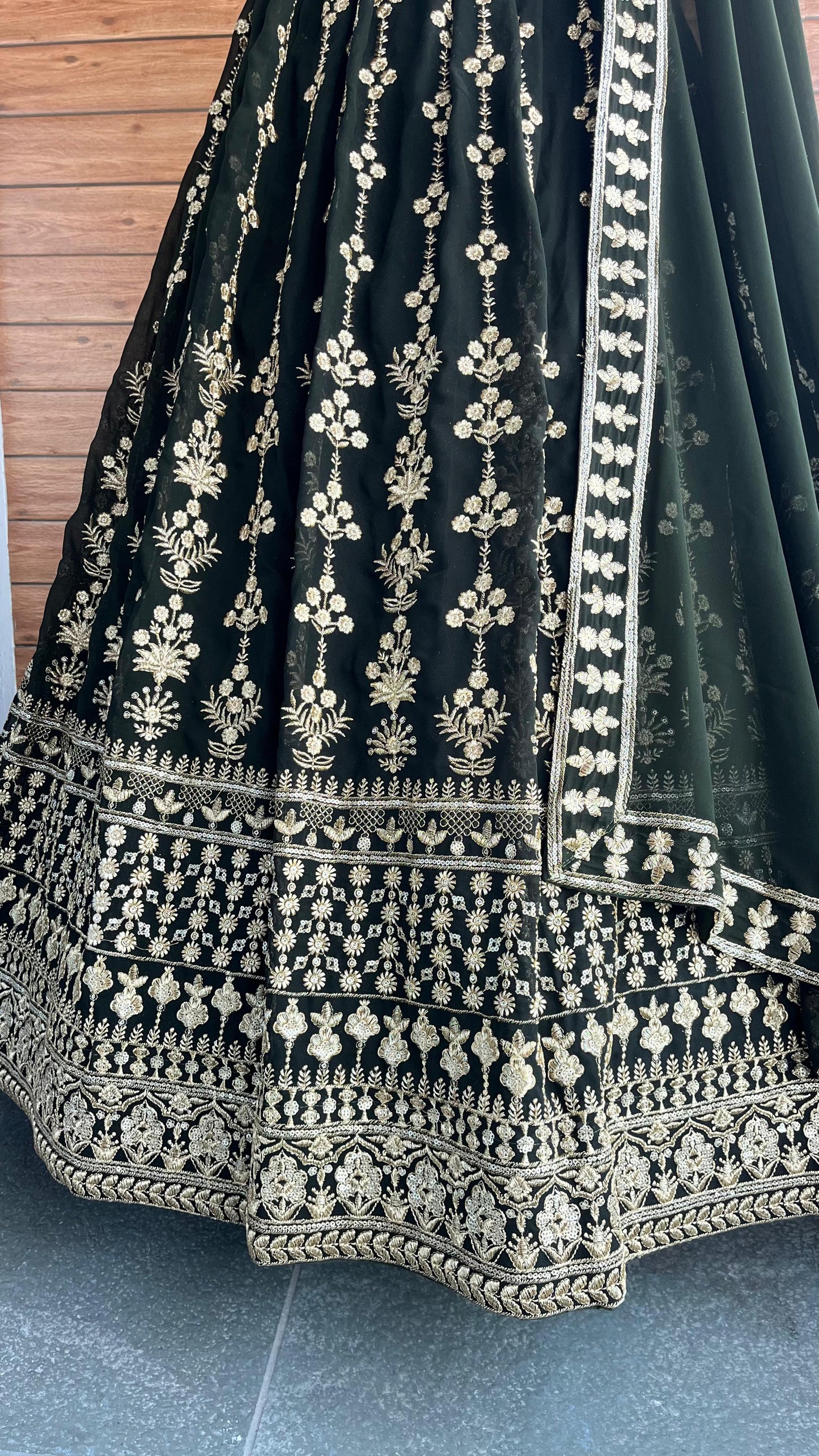 Green Heavy Georgette Sequence Work Lehenga Choli