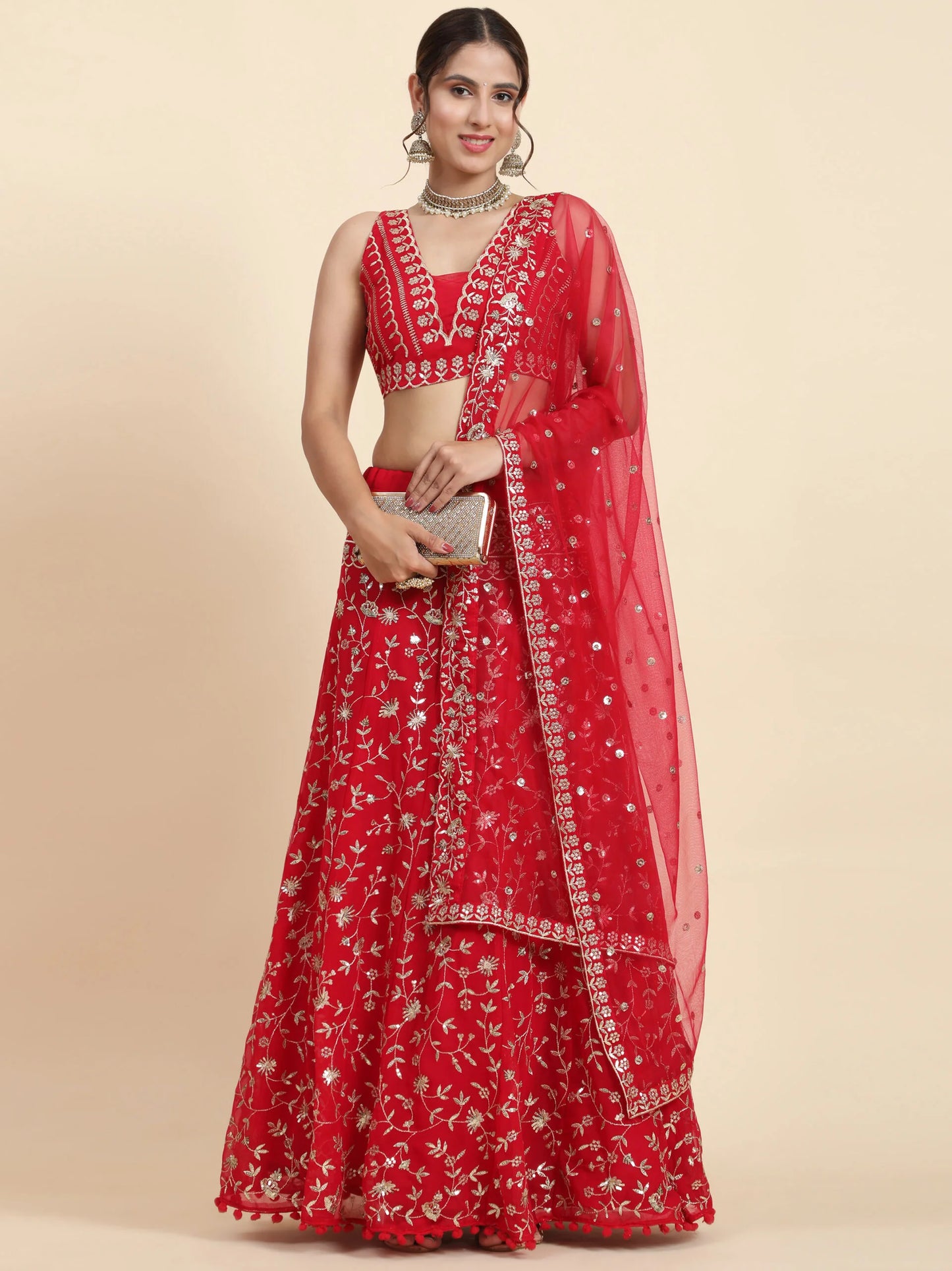 BRIDAL-HOT-RED-EMBROIDERY-WORK-SILK-LEHENGA