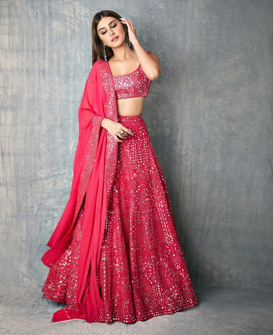 Pink Lehenga Choli Wedding Party Wear Lehnga Choli