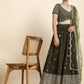 Embellished Thread Work Semi-Stitched Lehenga & Blouse With Dupatta