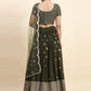 Embellished Thread Work Semi-Stitched Lehenga & Blouse With Dupatta