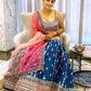 BLUE MULTI EMBROIDERED CHINON SILK LEHENGA CHOLI