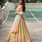 : YELLOW COLOR WITH MULTI COLOR THREAD EMBROIDERY WORK LEHENGACHOLI