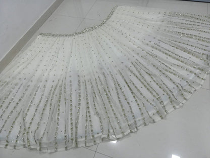 Gorgeous Georgette Lehenga Choli Dupatta Set with Jari Embroidery