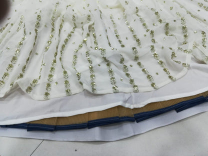 Gorgeous Georgette Lehenga Choli Dupatta Set with Jari Embroidery