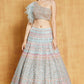 Sea green Organza silk wedding lehenga choli