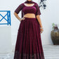 Wine Berry Colored Faux Georgette Party Wear Lehenga Choli