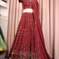 Georgette Sequence Work Designer Wine Berry Color Lehenga choli