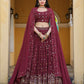 Georgette Sequence Work Designer Wine Berry Color Lehenga choli