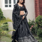 Georgette Sequence Work Designer Black Color Lehenga choli