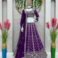 WEDDING WEAR EMBROIDERY SEQUENCE WORK LEHENGA CHOLI WITH DUPATTA PURPLE