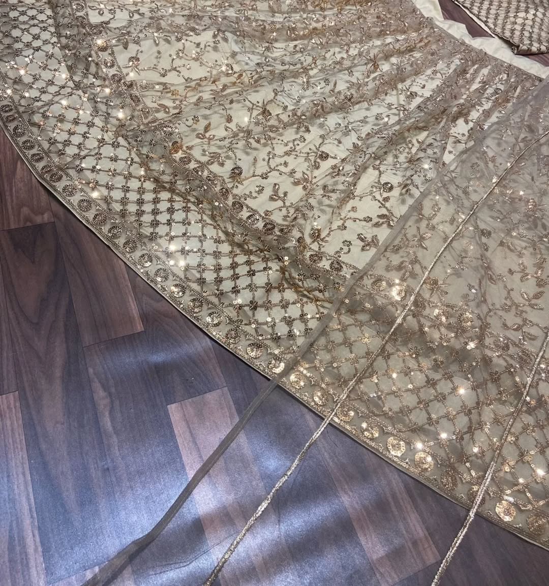 Party Wear Designer Brown Colored Lehenga Choli