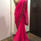 Rani Pink Color Embroidered Designer Saree