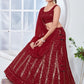 SOOTHING SEQUINS WORK ON MAROON COLOR GEORGETTE FABRIC LEHENGA