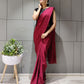 DESIGNER MAROON SILK READYMADE SAREE BLOUSE