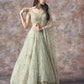 buy-reception-style- bollywood-style-green-soft-net-lehenga