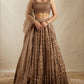 Party Wear Designer Brown Colored Lehenga Choli