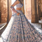 Sky and Grey Party Wear Designer Sequence Work Lehenga choli