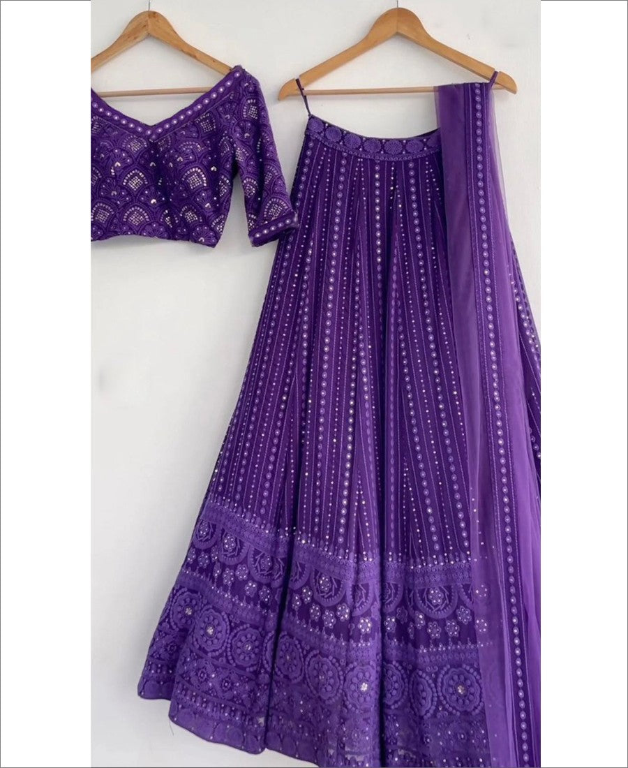 Purple Color Party Wear Lehenga Choli