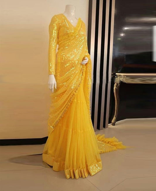 GOLD-SILK-ORDNARY-JACQUARD-SEQUVANCE-SAREE